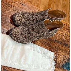 Lucky brand leopard print booties